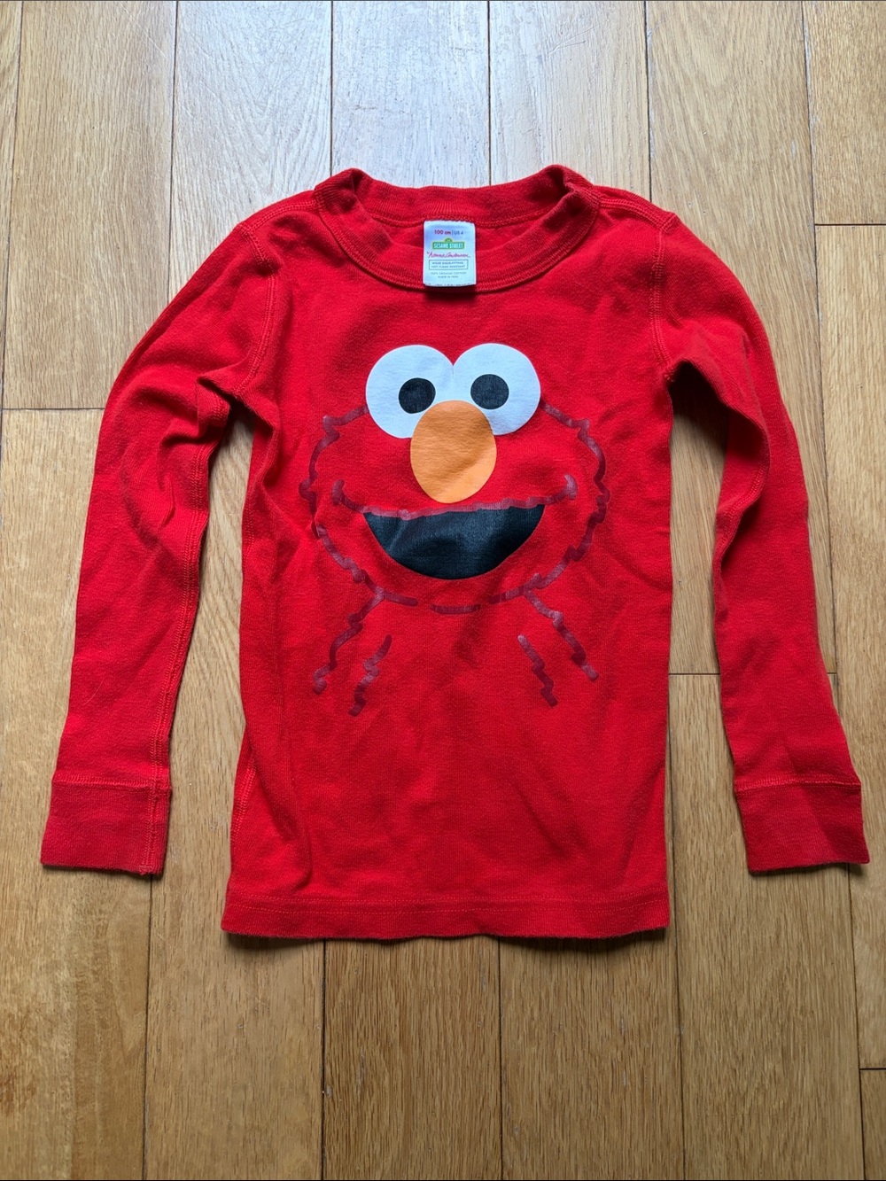 Hanna Andersson Red Elmo Pajama Set with Yellow Stripes - Picture 2 of 4
